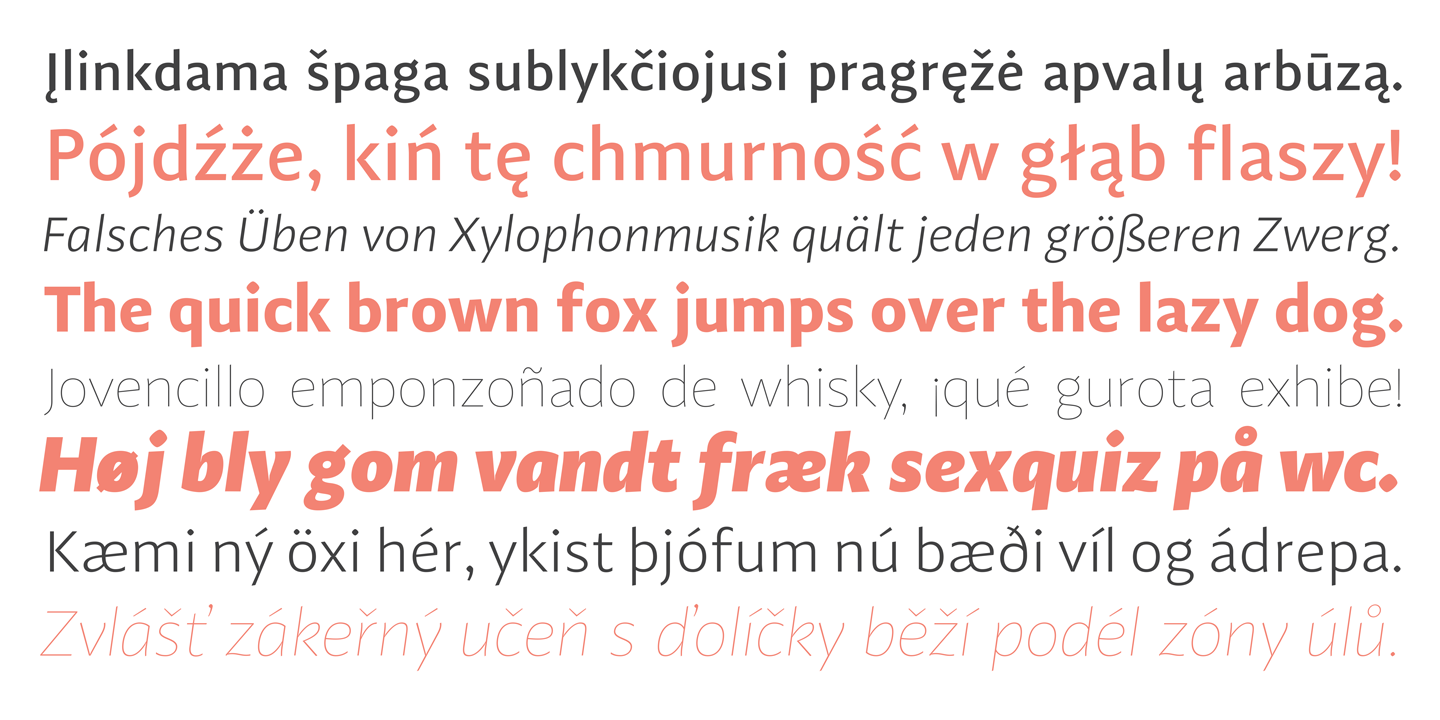 Пример шрифта Adagio Sans Bold italic